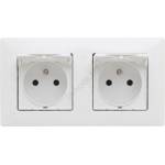 Legrand - Двоен външен контакт за дома 250V/16A с рамка NILOE STEP IP44 (LR0051B)