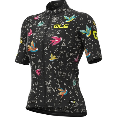 Alé Дамска фланелка с къс ръкав за колоездене Alé Women's Versilia Jersey Graphics Cycling jersey - Black (156-0917-0113)