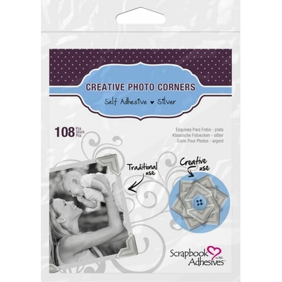 Scrapbook Adhesives Samolepicí rohy na fotky stříbrné 108 ks