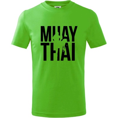 Nápis Muay Thai tričko detské Apple Green