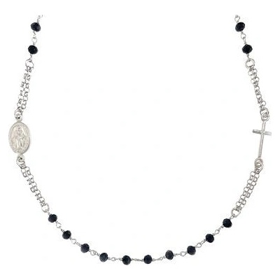 InfinitySilver Strieborný náhrdelník ruženec čierny 165301BLK48