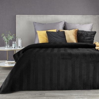 Takoy Přehoz na postel SOFIA z měkkého a matného sametu prošívaný do vzoru rybí kosti -HF-377784 230 x 260 cm