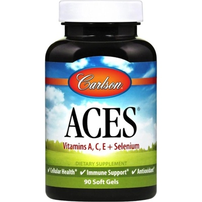 Carlson Labs ACES | Vitamins A, C, E & Selenium [90 Гел капсули]