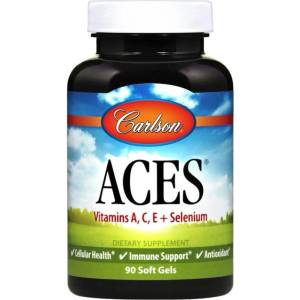 Carlson Labs ACES | Vitamins A, C, E & Selenium [90 Гел капсули]