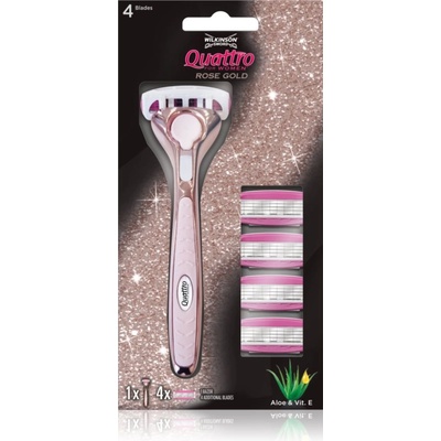 Wilkinson Sword Quattro for Women Rose Gold самобръсначка + резервни остриета 4 бр