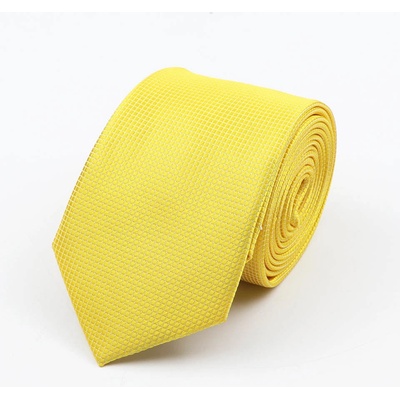 Decofashion Kravata žlutá s jemnou aplikací