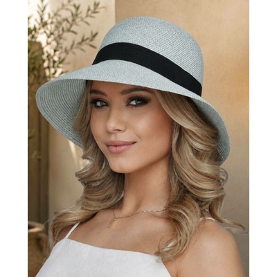 Krumlovanka dámský letní nemačkavý klobouk Cloche P-12628 světle modrá