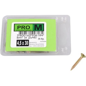 Pro m ВИНТ ЗА ДЪРВО 4.5x30 ММ pro m 35 БРОЯ (3800160906184)