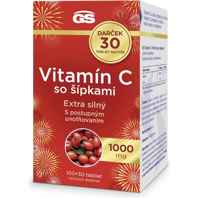 GS Vitamín C 1000mg so šípkami 100t tabliet + darček 30 tabliet