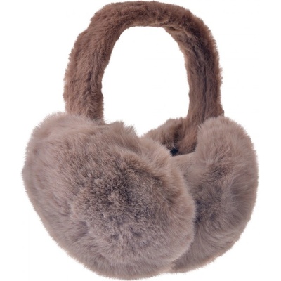 Plyšové hnědé klapky na uši s perličkami