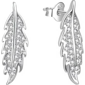 AGATO Jemné náušnice s listy a zirkony AGT-E089PW