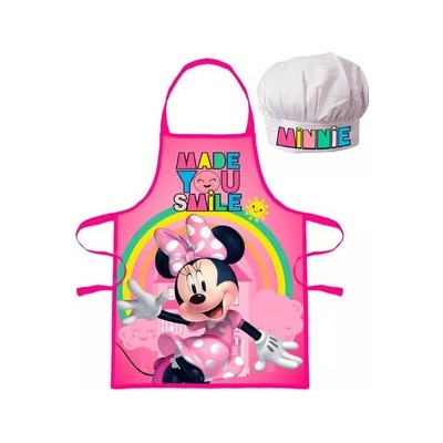 Euroswan zástěra s kuchařskou čepicí Minnie Mouse Disney motiv s duhou