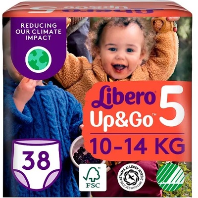 Libero Бебешки пелени гащи Libero Up&Go - Jumbo 5 (10-14 kg), 38 броя (7322541742458)
