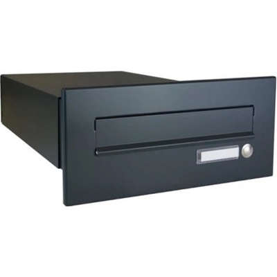 DOLS B-042 ČD-2 RAL7016 - poštová schránka na zamurovanie, s menovkou a zvončekovým tlačidlom, antracit