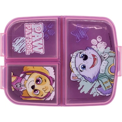 Stor Delený plastový box na desiatu Paw Patrol Pink 74520