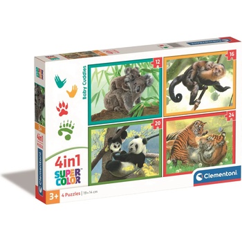 Clementoni - Puzzle 4v1 Baby Cuddles - 1 - 39 piese