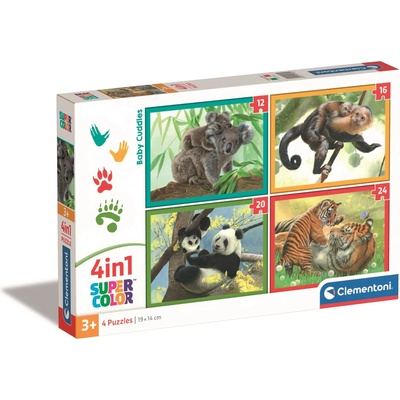 Clementoni - Puzzle 4v1 Baby Cuddles - 1 - 39 piese