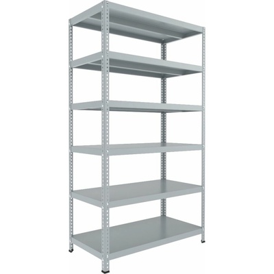 Biedrax Skrutkovaný regál na šanóny 60 x 130 x 200 cm, svetlošedý, 6 políc, nosnosť 150 kg na policu