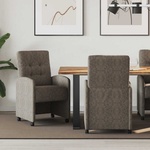 vidaXL Столове с Колела 2 бр. Изкуствен велур Тъмносив 58 x 67 x 97 см (42017898)
