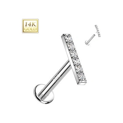 Šperky4U zlatý piercing do brady labreta ZL01250-1206-WG