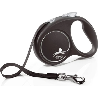 flexi Black Design повод S до 15кг, 5м лента - черно