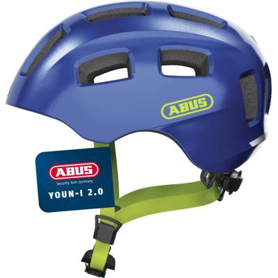ABUS Youn-I 2.0 bicycle helmet - with light for children, teenagers and young adults - for girls and boys - blue (sparkling blue), size S - 40158