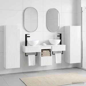 vidaXL Комплект мебели за баня 5 бр. Бял гланц 33 x 34, 5 x 100 см (3405967)