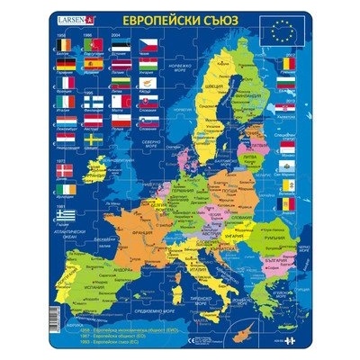 Larsen - Пъзел: Образователен - "Европейски съюз" - 70 части, голям