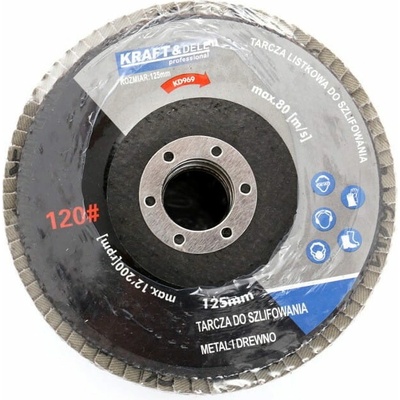 Kraft&Dele Brúsny kotúč 125 mm P120 KD969 10ks