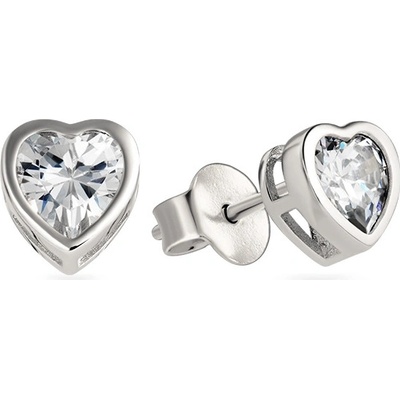 SilveAmo stříbrné náušnice se zirkonem Shiny Love C2F1458