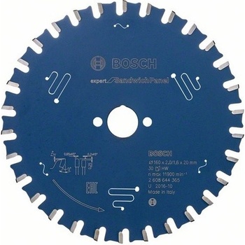 BOSCH Pílový kotúč Expert for Sandwich Panel, 160x2,0 / 1,6 mm 2608644365