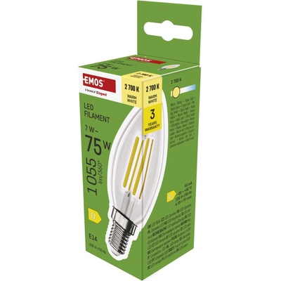 Emos LED FLM CANDLE 7W 75W 1055lm E14 WW 1525731258
