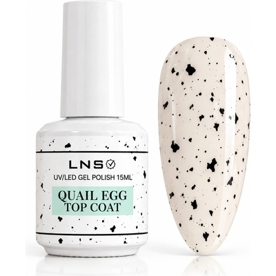 LNS Quail Egg Top Coat Black Flakes 15 ml