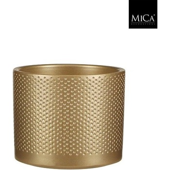 Mica КАШПА КЕРАМИЧНА КРЪГЛА era Ø15х13см ЗЛАТО (1059868)