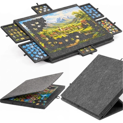SPRINGOS Podložka na puzzle 1500 dílků se 6 zásuvkami šedá – Zboží Dáma