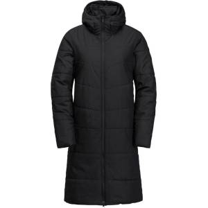 Jack Wolfskin Дамско яке Jack Wolfskin Womens Deutzer Water and Wind Resistant Knee Length Hooded Insulated Puffer Jacket - Black