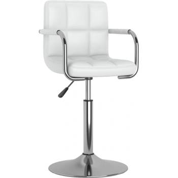 vidaXL Трапезен стол, бял, изкуствена кожа (3087906)