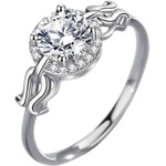 Silenti Jewelry Сребърен пръстен "Аура" - 8 - 57мм (18.1мм диам. )