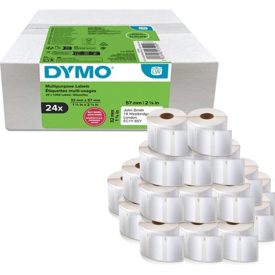 DYMO LW promo balenie - multifunkčné štítky, biely papier, 57x32 mm / 24 roliek 2223590