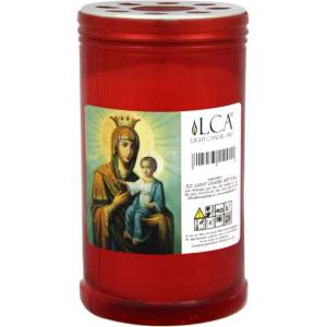 LCA Червена ритуална свещ с горене 45 часа (t30)