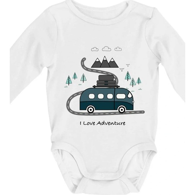 Cesta prírodou I love Adventure Body dojčenské s dlhým rukávom dlhý rukáv biele