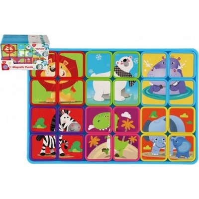 Teddies magnetické doskové zvieratá plast vo fólii 30 x 20 x 1 cm 12 ks v boxe