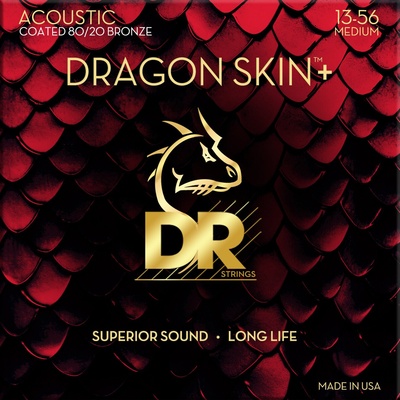 DR Strings Dragon Skin+ Coated 80/20 Medium Струни за акустична китара (DA8-13)