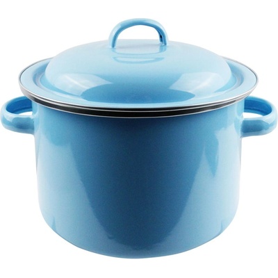 Elekom ТЕНДЖЕРА ЕК-2215 Е - емайлирана, 5.7 Литра, Светло синьо, Индукционно дъно, Ø22х15 cм, Бял емайл отвътре (EK-2215 Е)