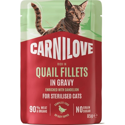 Carnilove Cat Pouch Gravy Quail+Dandelion Steril. 85 g