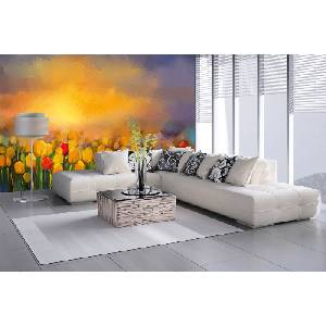 DIMEX ART Самозалепваща се флизелинова фототапета картина - жълти лалета 375 x 250 см