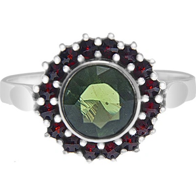 Český granát prsten stříbrný 121014