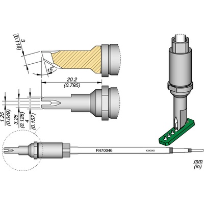 JBC R470046 – hrot pro tažené pájení s drážkou 1,25 mm