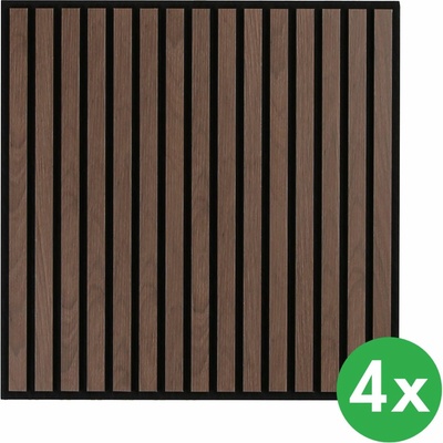 B2B Partner Dřevěný akustický panel pro stropní rastrovou konstrukci, 595 x 595 mm, B2BP007, balení 4 ks, ořech