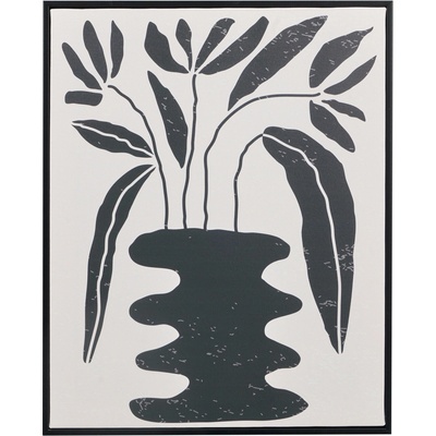 Giftdecor Obraz v černém rámu s rostlinným motivem EMBER, 40 x 50 cm černá